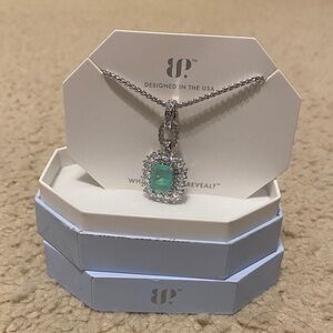 BP Silver and Green Pendant Necklace